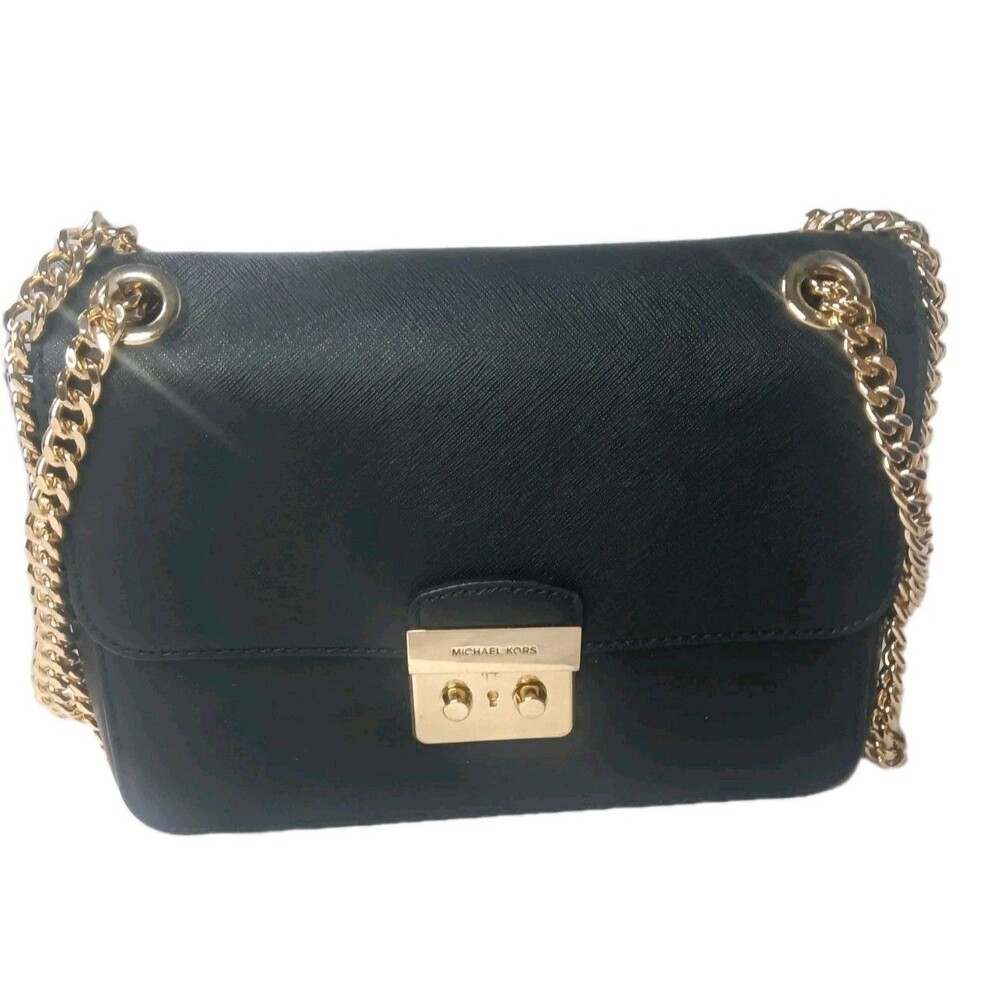 Michael Kors Brandi Medium Saffiano Leather Shoulder Bag Black - Picture 5 of 15